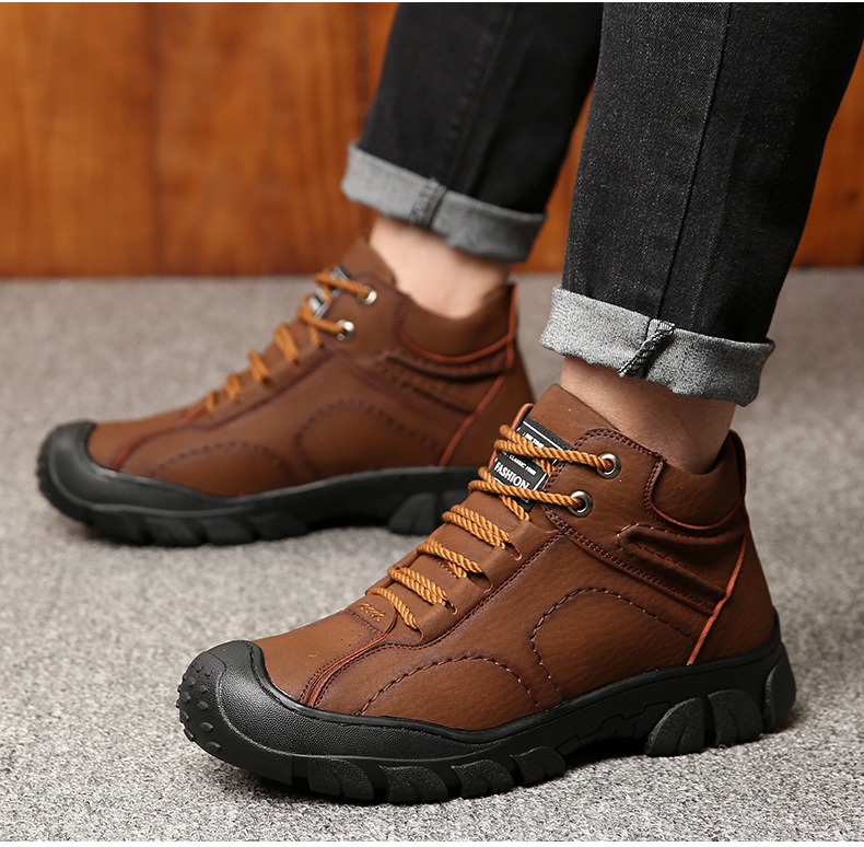 🔥On This Week Sale 70% OFF🔥 Thermal Comfortable Men's Outdoor Hiking Shoes With Plush Lining, Non-slip Arch Support