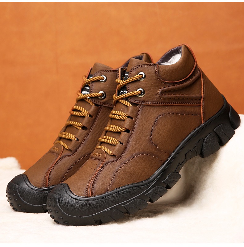 🔥On This Week Sale 70% OFF🔥 Thermal Comfortable Men's Outdoor Hiking Shoes With Plush Lining, Non-slip Arch Support