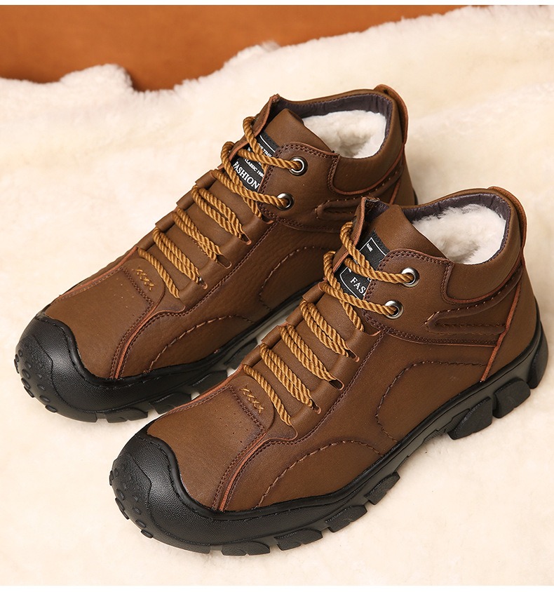🔥On This Week Sale 70% OFF🔥 Thermal Comfortable Men's Outdoor Hiking Shoes With Plush Lining, Non-slip Arch Support