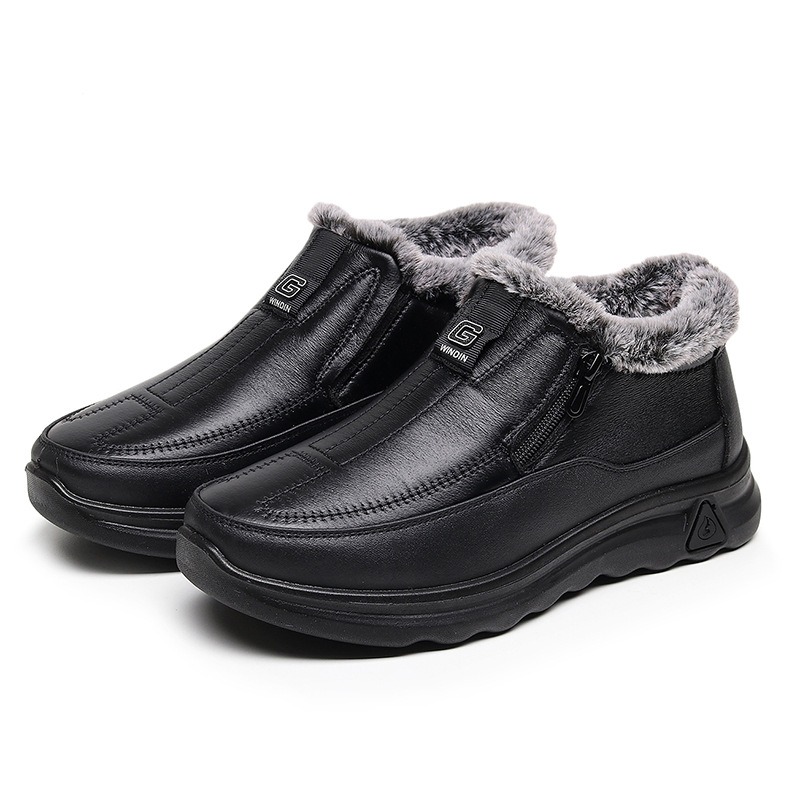 🔥On This Week Sale 70% OFF🔥 Men's Slip-On Snow Boots - Casual Solid Color, All-Season Comfort with Warm Fleece Lining & Non-Slip Rubber Sole - W026