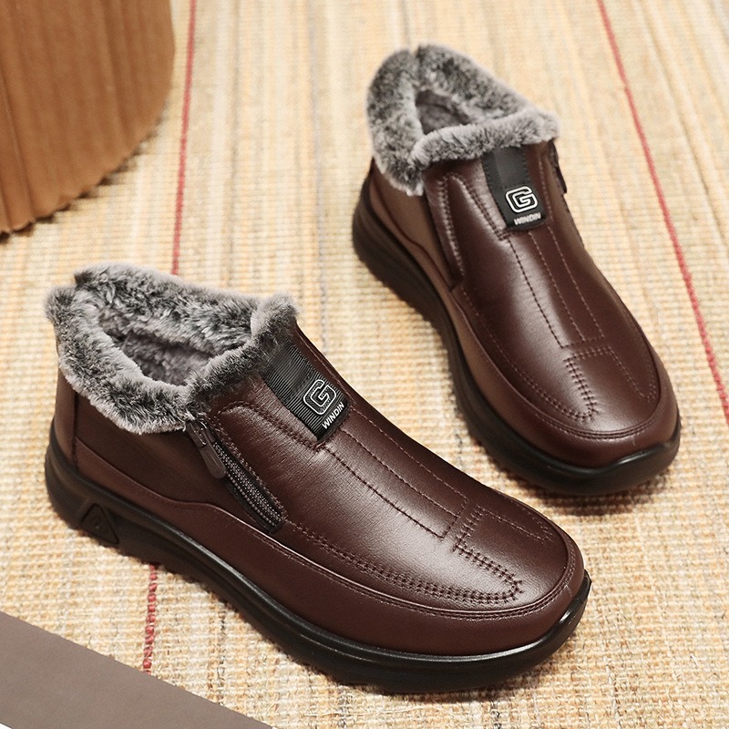 🔥On This Week Sale 70% OFF🔥 Men's Slip-On Snow Boots - Casual Solid Color, All-Season Comfort with Warm Fleece Lining & Non-Slip Rubber Sole - W026