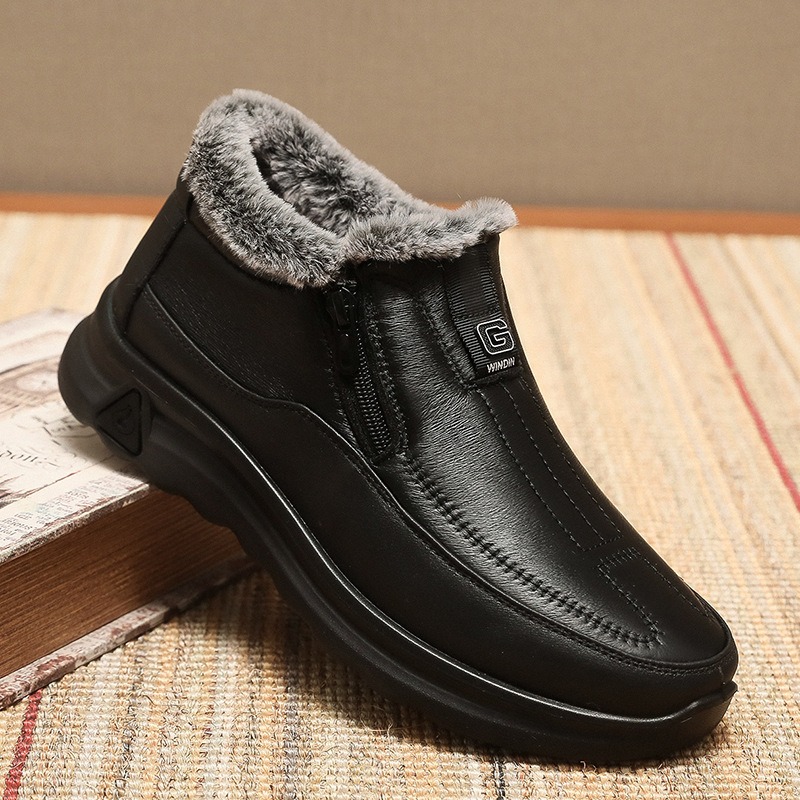 🔥On This Week Sale 70% OFF🔥 Men's Slip-On Snow Boots - Casual Solid Color, All-Season Comfort with Warm Fleece Lining & Non-Slip Rubber Sole - W026