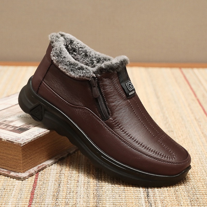 🔥On This Week Sale 70% OFF🔥 Men's Slip-On Snow Boots - Casual Solid Color, All-Season Comfort with Warm Fleece Lining & Non-Slip Rubber Sole - W026