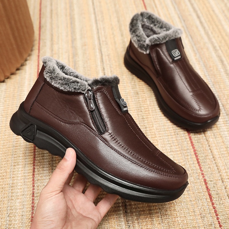 🔥On This Week Sale 70% OFF🔥 Men's Slip-On Snow Boots - Casual Solid Color, All-Season Comfort with Warm Fleece Lining & Non-Slip Rubber Sole - W026