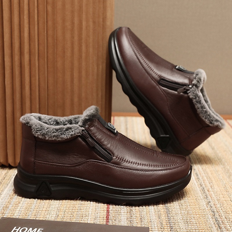 🔥On This Week Sale 70% OFF🔥 Men's Slip-On Snow Boots - Casual Solid Color, All-Season Comfort with Warm Fleece Lining & Non-Slip Rubber Sole - W026