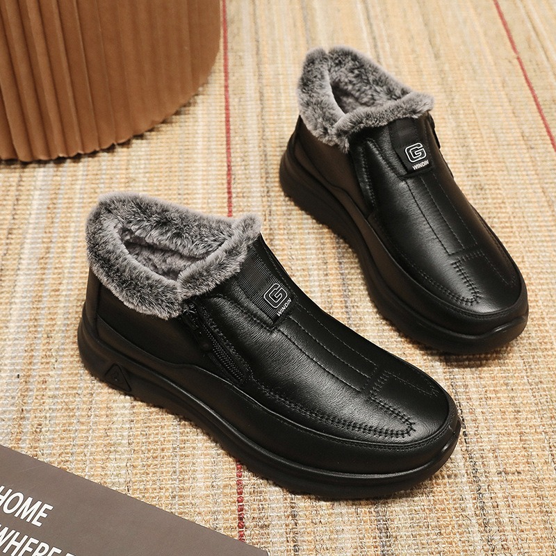 🔥On This Week Sale 70% OFF🔥 Men's Slip-On Snow Boots - Casual Solid Color, All-Season Comfort with Warm Fleece Lining & Non-Slip Rubber Sole - W026