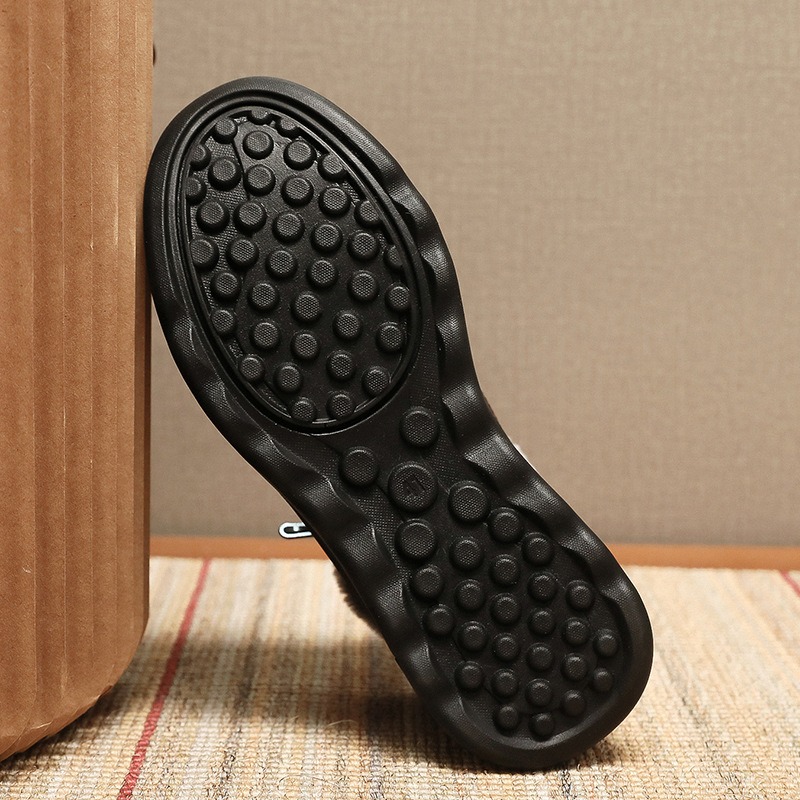 🔥On This Week Sale 70% OFF🔥 Men's Slip-On Snow Boots - Casual Solid Color, All-Season Comfort with Warm Fleece Lining & Non-Slip Rubber Sole - W026