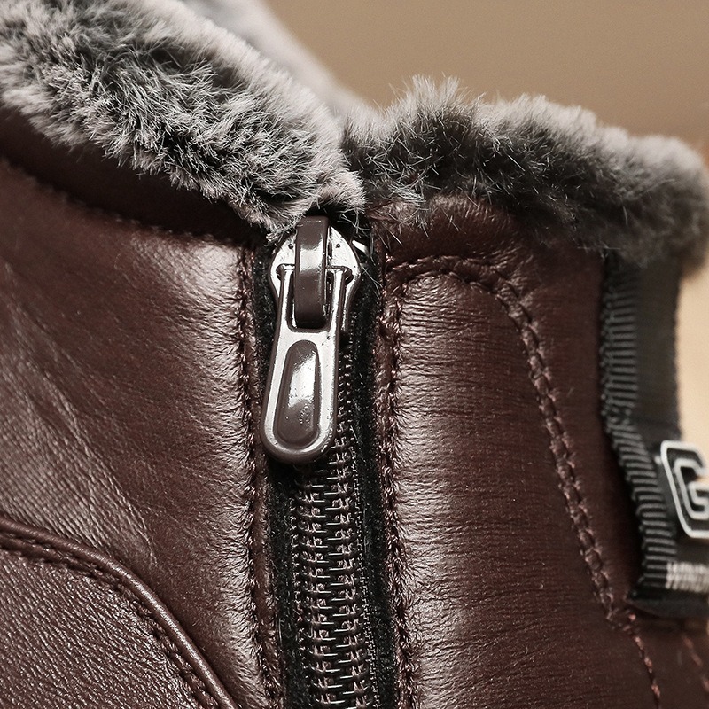 🔥On This Week Sale 70% OFF🔥 Men's Slip-On Snow Boots - Casual Solid Color, All-Season Comfort with Warm Fleece Lining & Non-Slip Rubber Sole - W026