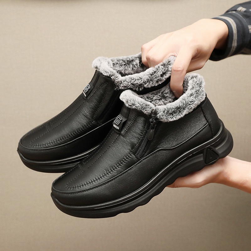 🔥On This Week Sale 70% OFF🔥 Men's Slip-On Snow Boots - Casual Solid Color, All-Season Comfort with Warm Fleece Lining & Non-Slip Rubber Sole - W026