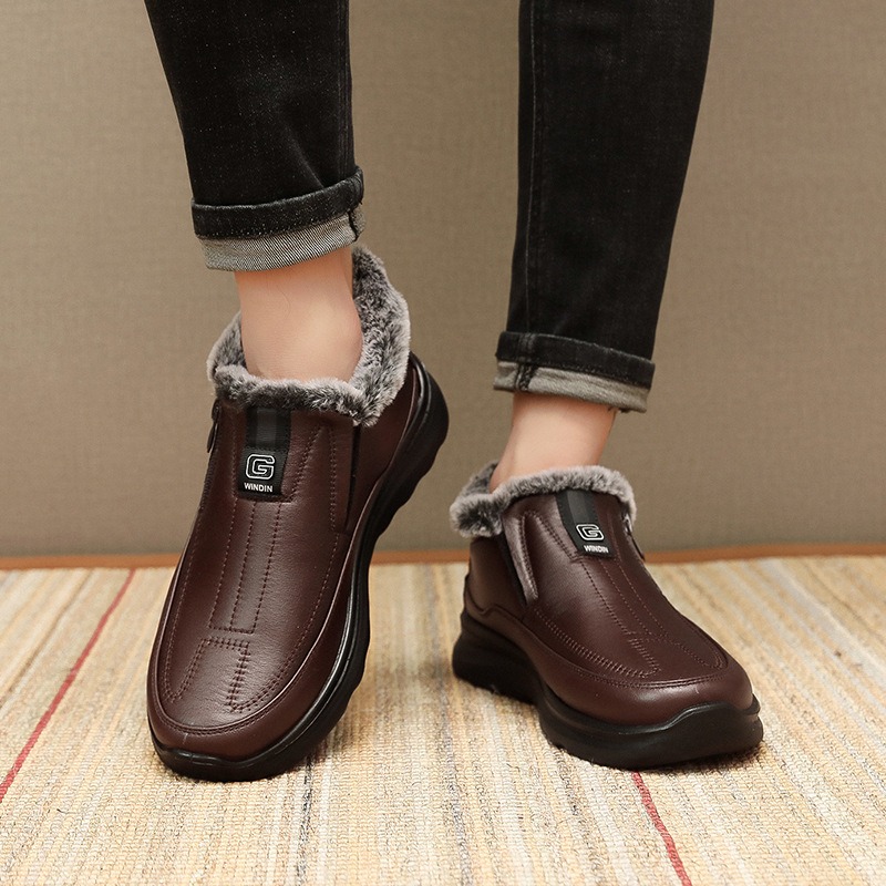 🔥On This Week Sale 70% OFF🔥 Men's Slip-On Snow Boots - Casual Solid Color, All-Season Comfort with Warm Fleece Lining & Non-Slip Rubber Sole - W026