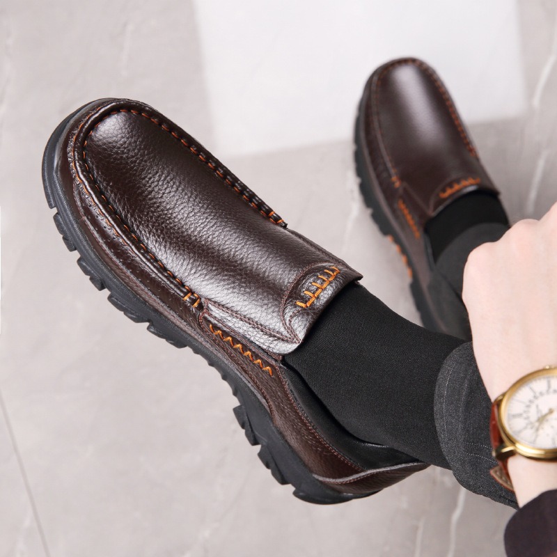 🔥On This Week Sale 70% OFF🔥 Men's Cow Leather Waterproof Comfy Non Slip Soft Slip On Casual Shoes - 6001