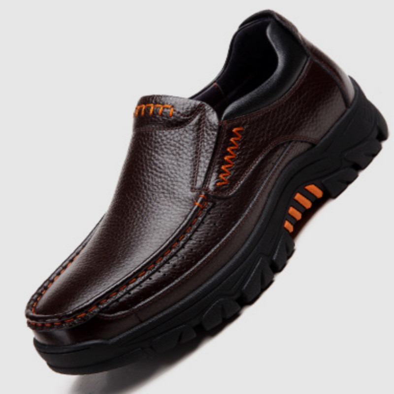 🔥On This Week Sale 70% OFF🔥 Men's Cow Leather Waterproof Comfy Non Slip Soft Slip On Casual Shoes - 6001