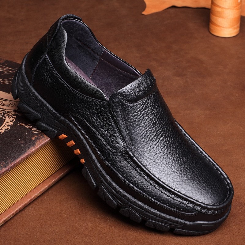 🔥On This Week Sale 70% OFF🔥 Men's Cow Leather Waterproof Comfy Non Slip Soft Slip On Casual Shoes - 6001