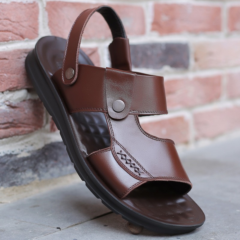 🔥On This Week Sale 70% OFF🔥Mens Casual Comfy Leather Slip On Sandals, Comfy Orthopedic Walking Shoes - sandals001