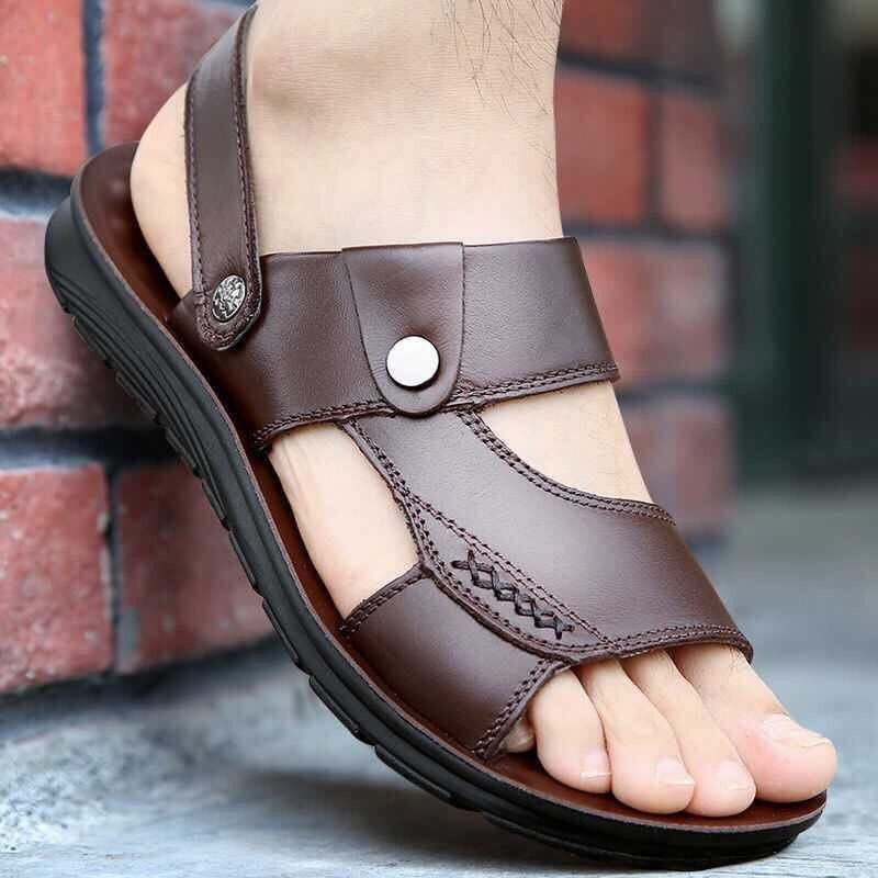 🔥On This Week Sale 70% OFF🔥Mens Casual Comfy Leather Slip On Sandals, Comfy Orthopedic Walking Shoes - sandals001