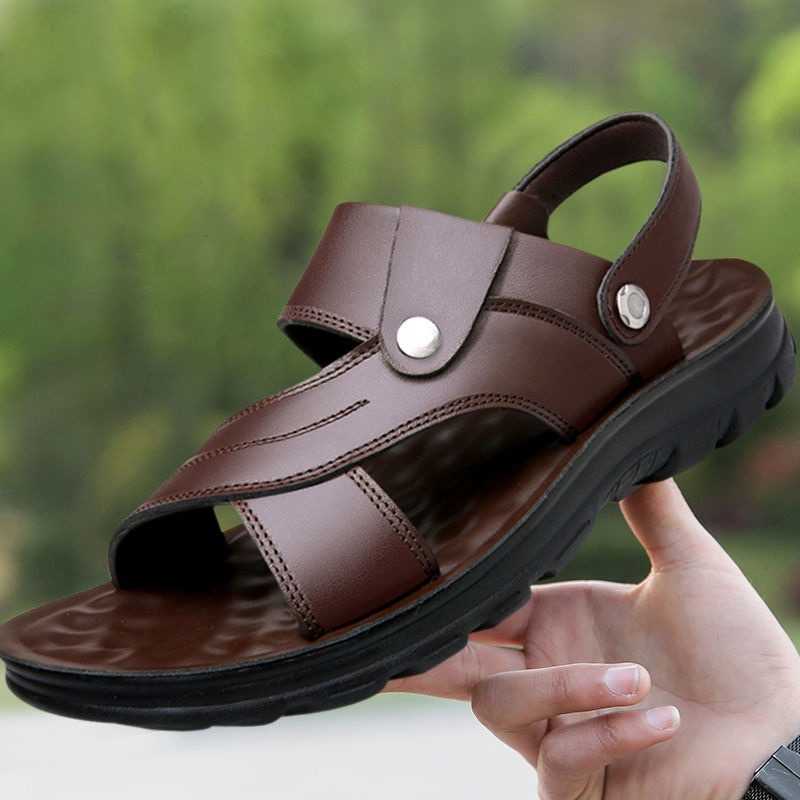 🔥On This Week Sale 70% OFF🔥Mens Casual Comfy Leather Slip On Sandals, Comfy Orthopedic Walking Shoes - sandals001