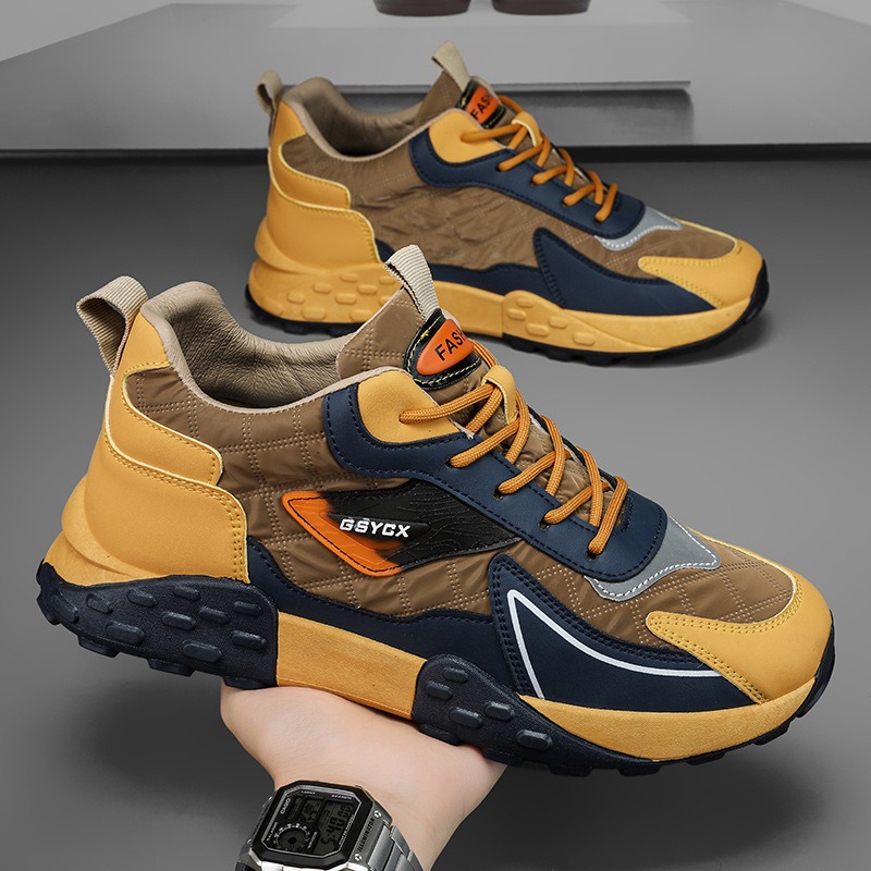 🔥On This Week Sale 70% OFF🔥 Mens' Stylish Color Block Platform Sneakers - Sneakers with Non Slip Sole, Shock Absorption, and Breathable Design for Outdoor Walking  - W013