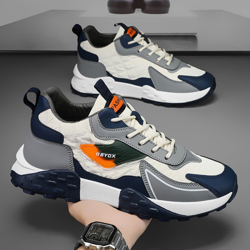 🔥On This Week Sale 70% OFF🔥 Mens' Stylish Color Block Platform Sneakers - Sneakers with Non Slip Sole, Shock Absorption, and Breathable Design for Outdoor Walking  - W013