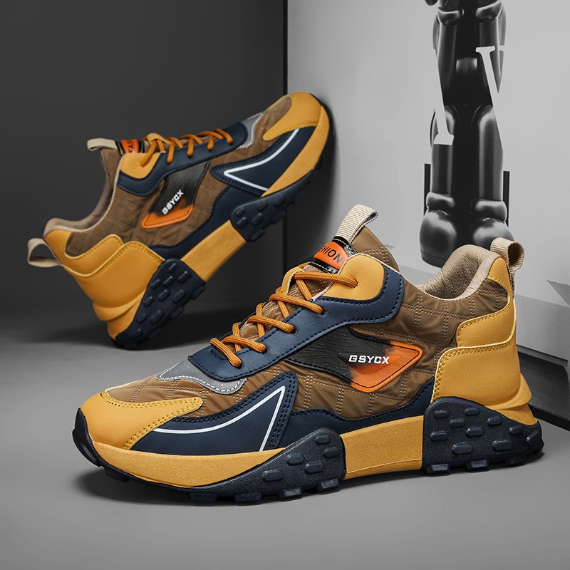 🔥On This Week Sale 70% OFF🔥 Mens' Stylish Color Block Platform Sneakers - Sneakers with Non Slip Sole, Shock Absorption, and Breathable Design for Outdoor Walking  - W013