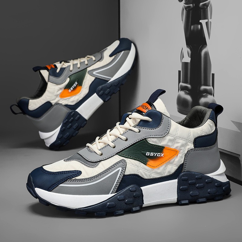🔥On This Week Sale 70% OFF🔥 Mens' Stylish Color Block Platform Sneakers - Sneakers with Non Slip Sole, Shock Absorption, and Breathable Design for Outdoor Walking  - W013
