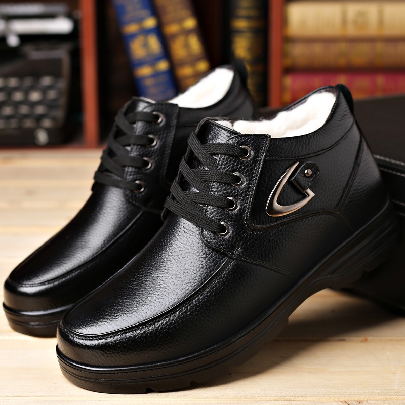 🔥On This Week Sale 70% OFF🔥 Men's Leather Thermal Winter Shoes Boots Lace-ups, Casual Walking Shoes  - W015