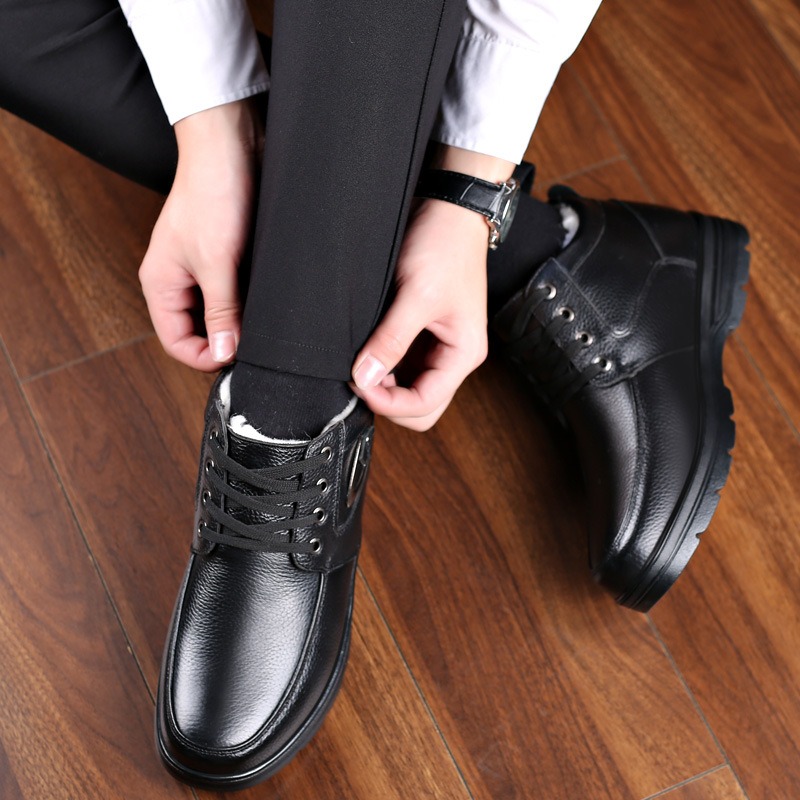 🔥On This Week Sale 70% OFF🔥 Men's Leather Thermal Winter Shoes Boots Lace-ups, Casual Walking Shoes  - W015