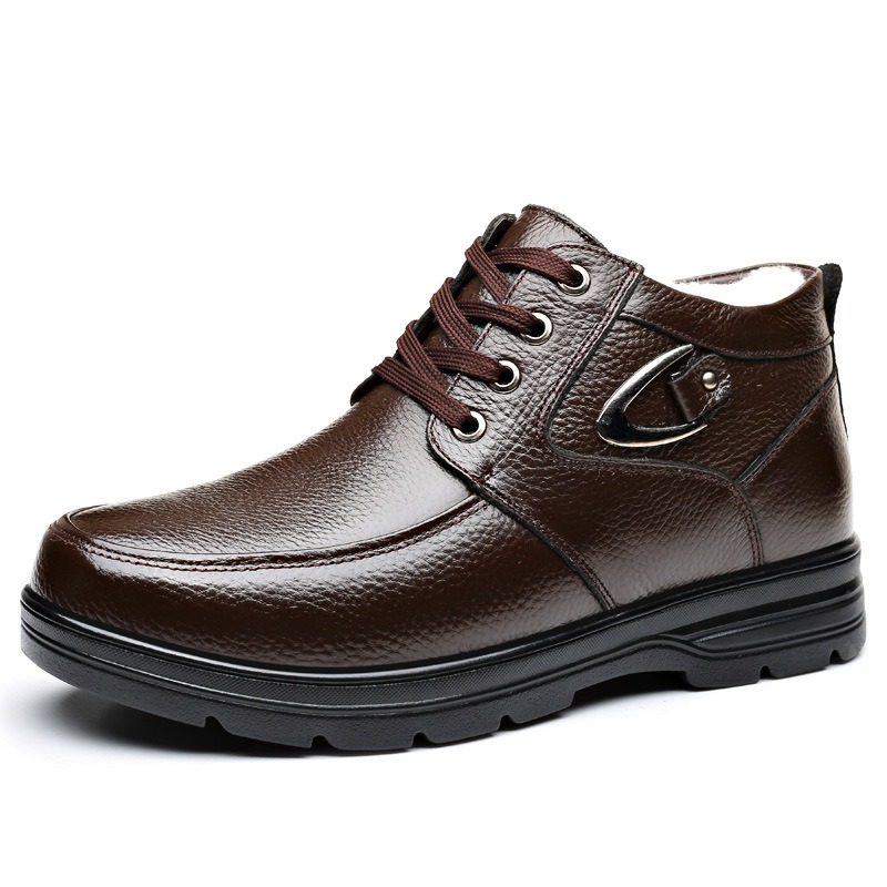 🔥On This Week Sale 70% OFF🔥 Men's Leather Thermal Winter Shoes Boots Lace-ups, Casual Walking Shoes  - W015