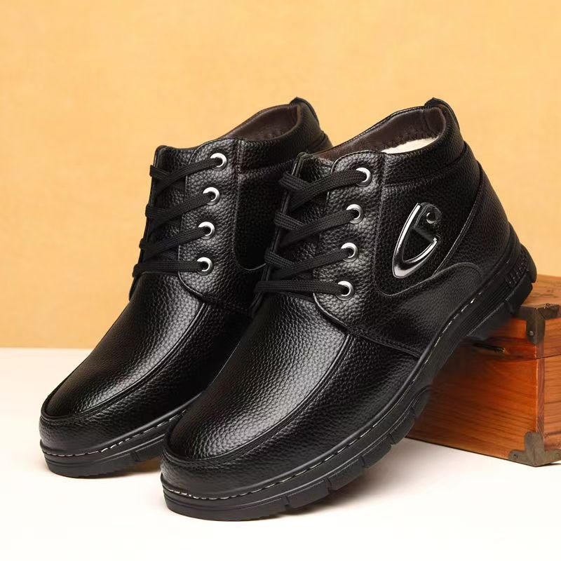 🔥On This Week Sale 70% OFF🔥 Men's Leather Thermal Winter Shoes Boots Lace-ups, Casual Walking Shoes  - W015
