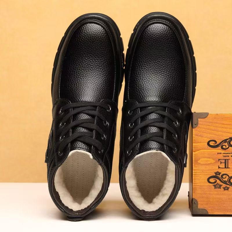 🔥On This Week Sale 70% OFF🔥 Men's Leather Thermal Winter Shoes Boots Lace-ups, Casual Walking Shoes  - W015