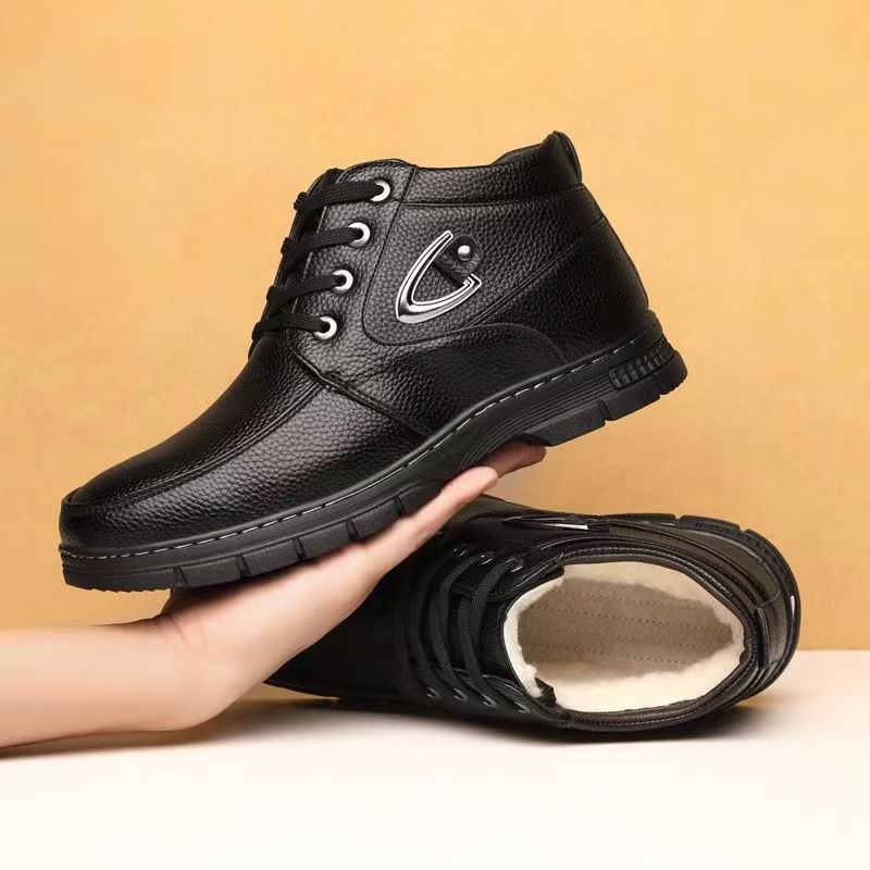 🔥On This Week Sale 70% OFF🔥 Men's Leather Thermal Winter Shoes Boots Lace-ups, Casual Walking Shoes  - W015