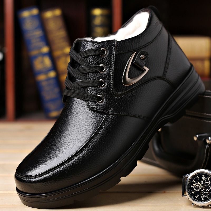 🔥On This Week Sale 70% OFF🔥 Men's Leather Thermal Winter Shoes Boots Lace-ups, Casual Walking Shoes  - W015