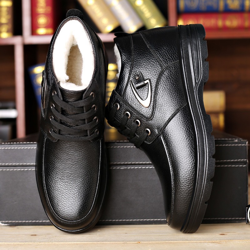 🔥On This Week Sale 70% OFF🔥 Men's Leather Thermal Winter Shoes Boots Lace-ups, Casual Walking Shoes  - W015