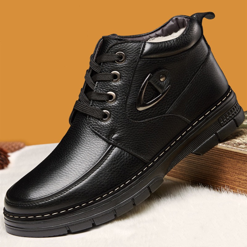🔥On This Week Sale 70% OFF🔥 Men's Leather Thermal Winter Shoes Boots Lace-ups, Casual Walking Shoes  - W015