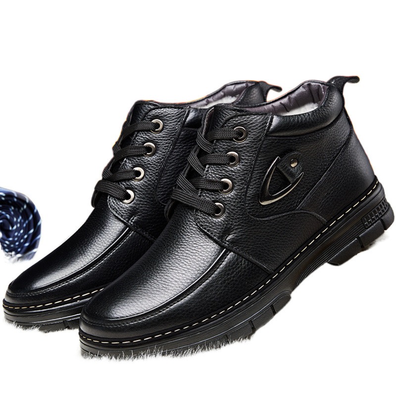 🔥On This Week Sale 70% OFF🔥 Men's Leather Thermal Winter Shoes Boots Lace-ups, Casual Walking Shoes  - W015