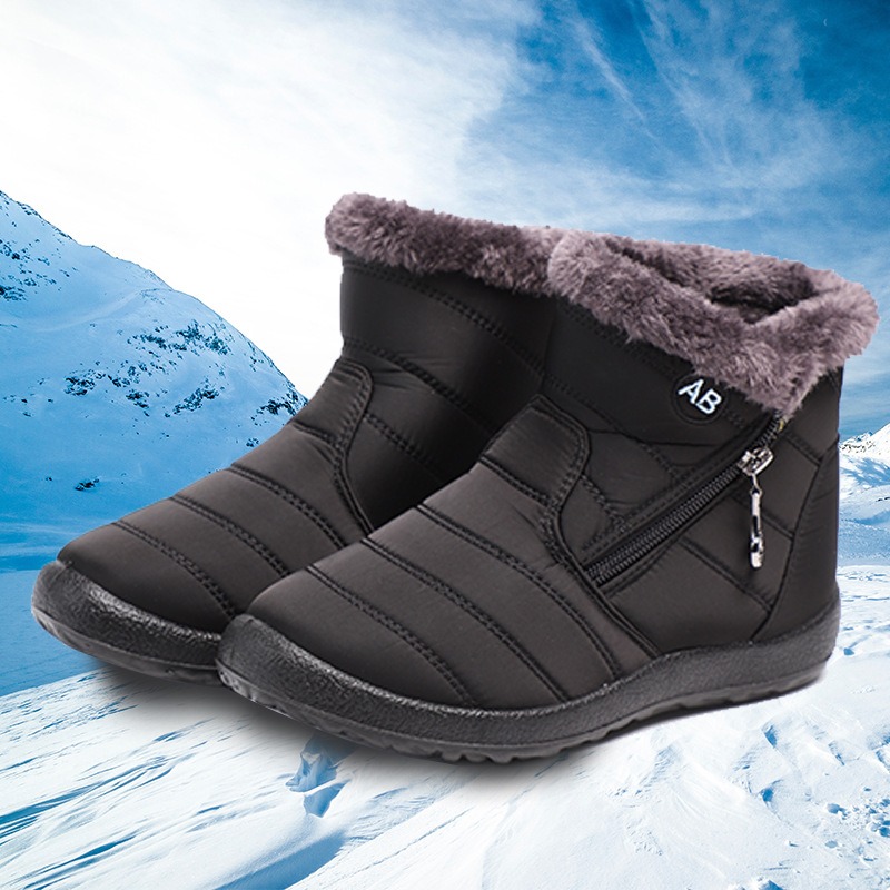 Cozy Winter Snow Boots for Women - Waterproof, Fur-Lined, Insulated Ankle Booties with Side Zipper and Anti-Slip Sole for Warm and Comfortable Walking Experience - Perfect for Cold Weather Outdoor Activities