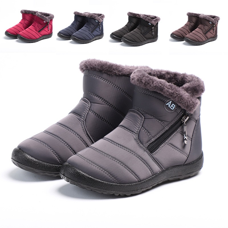 Cozy Winter Snow Boots for Women - Waterproof, Fur-Lined, Insulated Ankle Booties with Side Zipper and Anti-Slip Sole for Warm and Comfortable Walking Experience - Perfect for Cold Weather Outdoor Activities