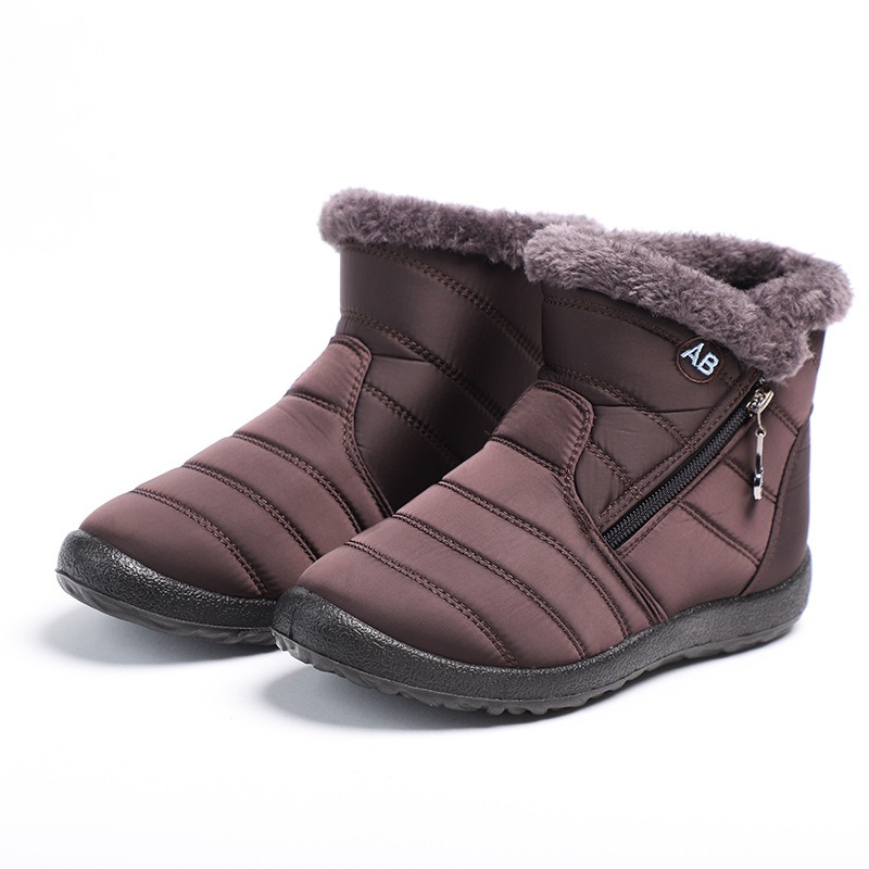 Cozy Winter Snow Boots for Women - Waterproof, Fur-Lined, Insulated Ankle Booties with Side Zipper and Anti-Slip Sole for Warm and Comfortable Walking Experience - Perfect for Cold Weather Outdoor Activities