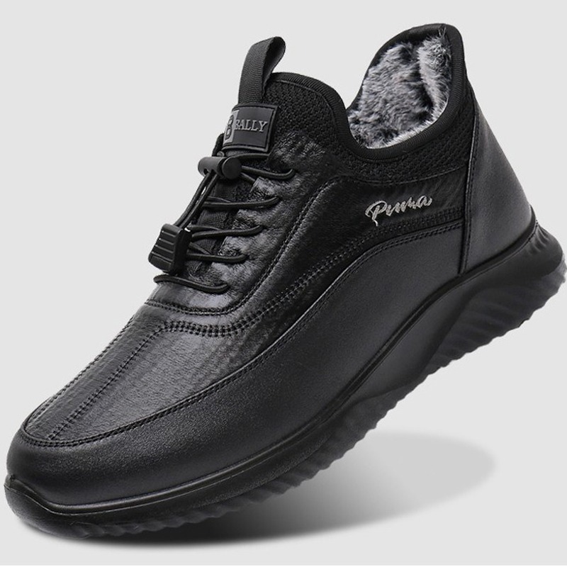 🔥On This Week Sale 70% OFF🔥 Men's Casual Warm Snow Boots, Ankle Height, Fabric Lining, Rubber Sole, Solid Color, Outdoor Footwear - W019
