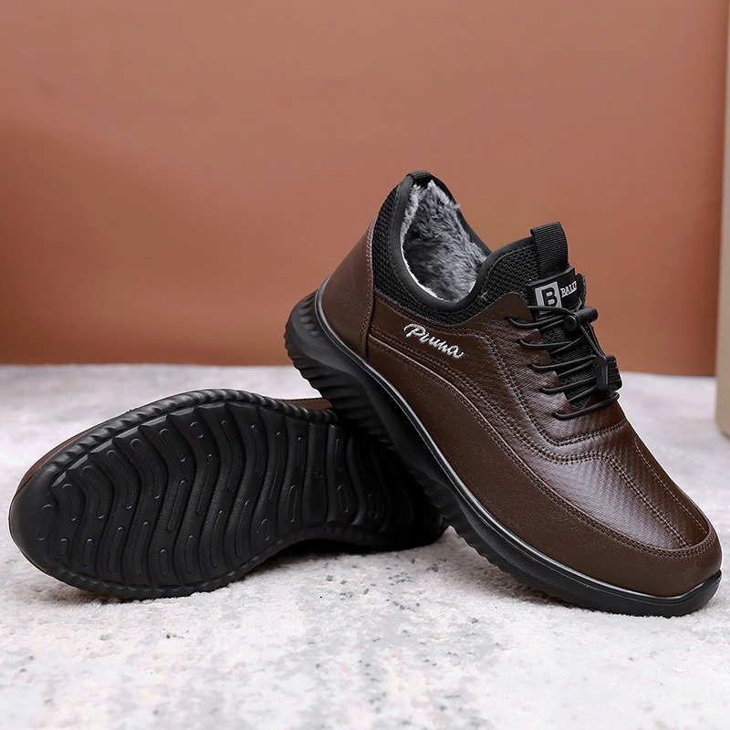 🔥On This Week Sale 70% OFF🔥 Men's Casual Warm Snow Boots, Ankle Height, Fabric Lining, Rubber Sole, Solid Color, Outdoor Footwear - W019