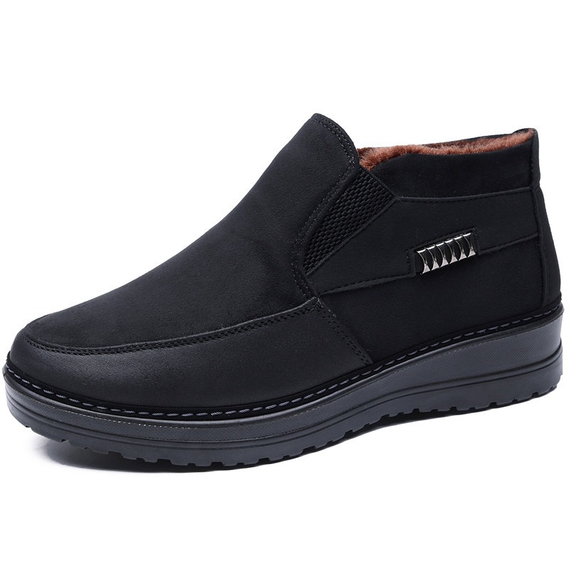 🔥On This Week Sale 70% OFF🔥 Men's Casual Warm Snow Boots, Ankle Height, Fabric Lining, Rubber Sole, Solid Color, Outdoor Footwear - W020