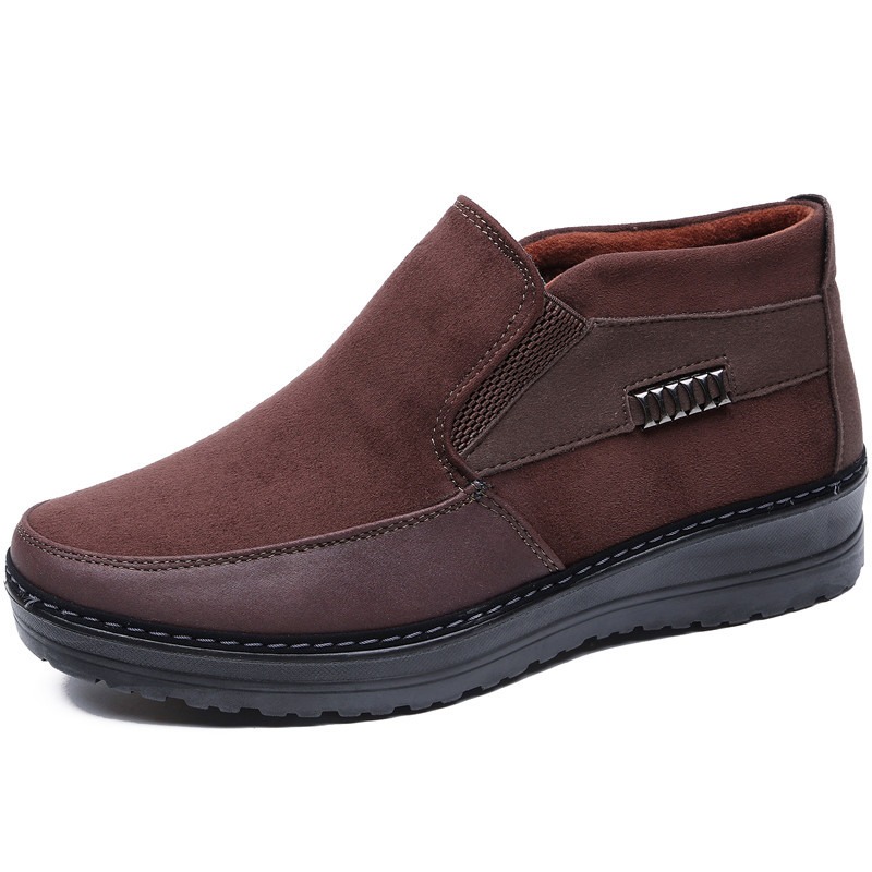 🔥On This Week Sale 70% OFF🔥 Men's Casual Warm Snow Boots, Ankle Height, Fabric Lining, Rubber Sole, Solid Color, Outdoor Footwear - W020