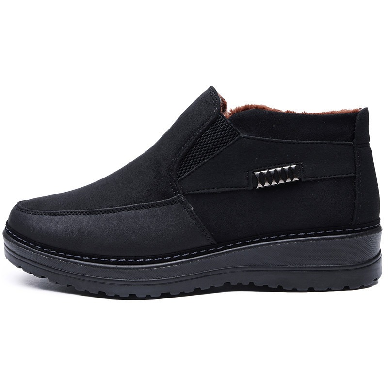 🔥On This Week Sale 70% OFF🔥 Men's Casual Warm Snow Boots, Ankle Height, Fabric Lining, Rubber Sole, Solid Color, Outdoor Footwear - W020
