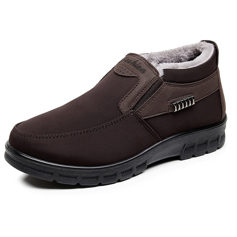 🔥On This Week Sale 70% OFF🔥 Men's Casual Warm Snow Boots, Ankle Height, Fabric Lining, Rubber Sole, Solid Color, Outdoor Footwear - W021
