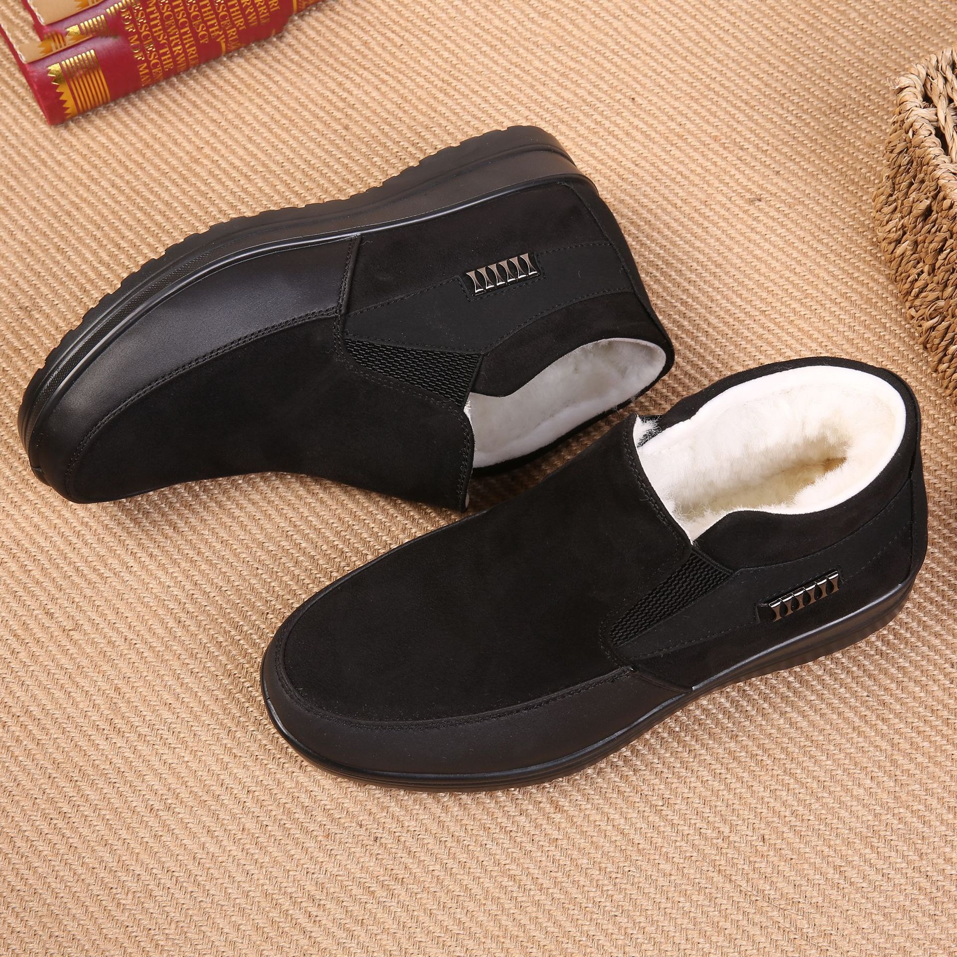 🔥On This Week Sale 70% OFF🔥 Men's Casual Warm Snow Boots, Ankle Height, Fabric Lining, Rubber Sole, Solid Color, Outdoor Footwear - W020