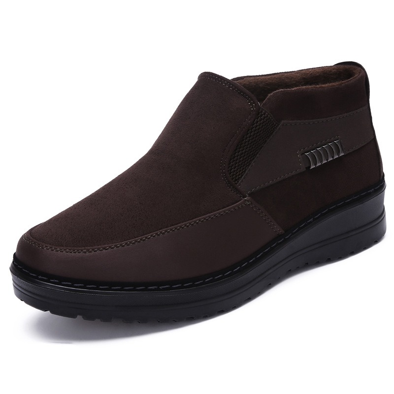 🔥On This Week Sale 70% OFF🔥 Men's Casual Warm Snow Boots, Ankle Height, Fabric Lining, Rubber Sole, Solid Color, Outdoor Footwear - W020