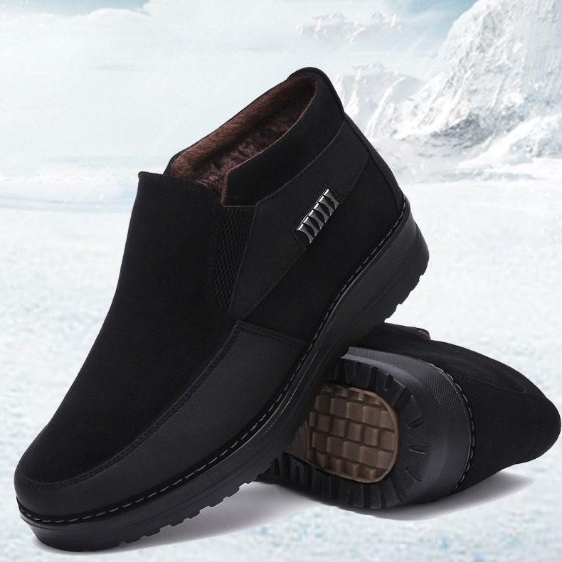 🔥On This Week Sale 70% OFF🔥 Men's Casual Warm Snow Boots, Ankle Height, Fabric Lining, Rubber Sole, Solid Color, Outdoor Footwear - W020