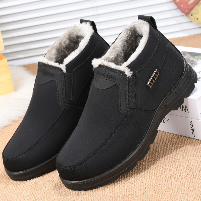 🔥On This Week Sale 70% OFF🔥 Men's Casual Warm Snow Boots, Ankle Height, Fabric Lining, Rubber Sole, Solid Color, Outdoor Footwear - W020