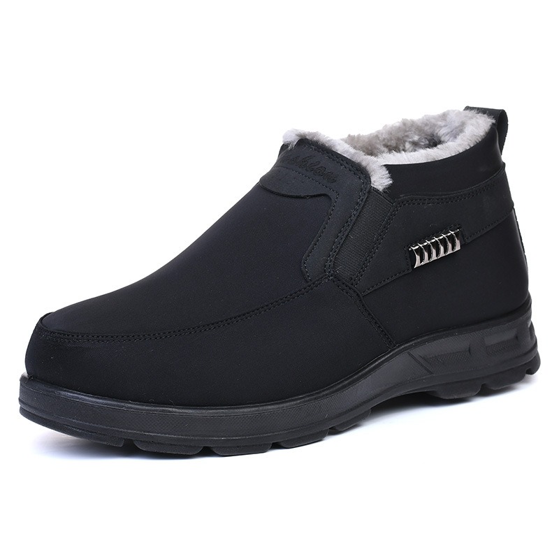 🔥On This Week Sale 70% OFF🔥 Men's Casual Warm Snow Boots, Ankle Height, Fabric Lining, Rubber Sole, Solid Color, Outdoor Footwear - W020