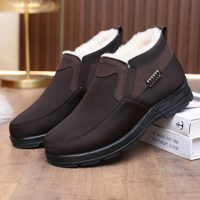 🔥On This Week Sale 70% OFF🔥 Men's Casual Warm Snow Boots, Ankle Height, Fabric Lining, Rubber Sole, Solid Color, Outdoor Footwear - W020