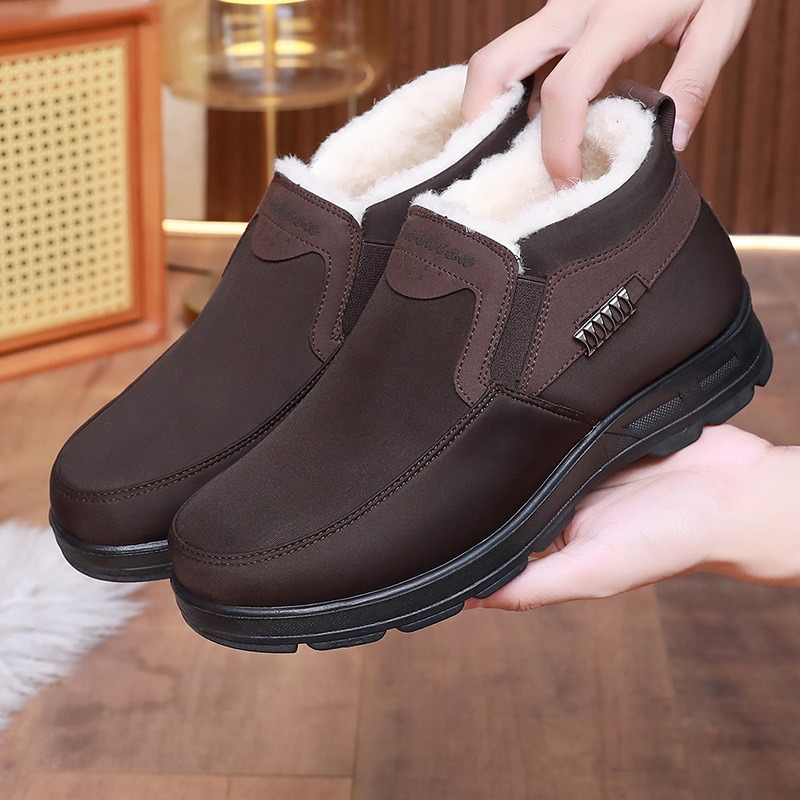 🔥On This Week Sale 70% OFF🔥 Men's Casual Warm Snow Boots, Ankle Height, Fabric Lining, Rubber Sole, Solid Color, Outdoor Footwear - W020